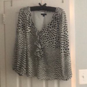 NWT J Crew Black &White Heart Blouse